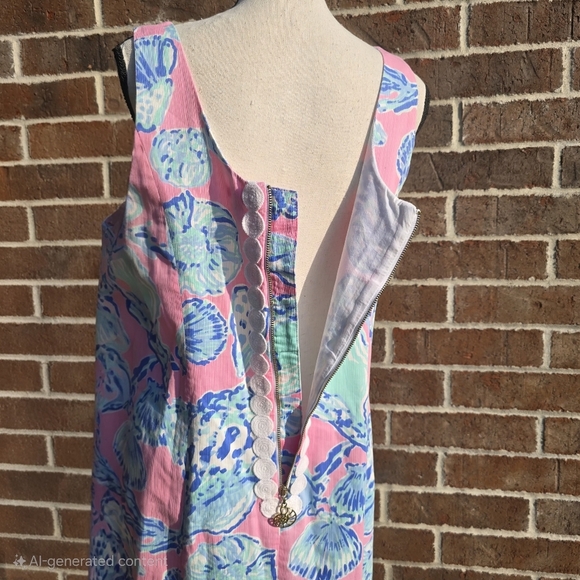 Lilly Pulitzer Cathy Pink Pout Barefoot Princess Lace Back Shift Dress - Picture 4 of 9